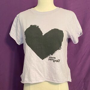 Maeve for Anthropologie Chiara Perano Lavender Positivity Tee. Size XXS.